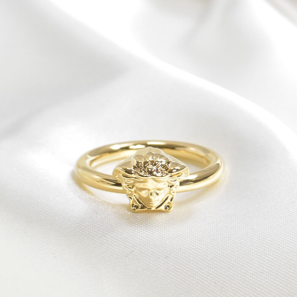 Versace Gold Medusa Head Ring 
-Sz 9 (NWT)